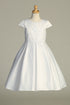 Girls Sequin Embroidered Tulle Satin Communion Dress 6-12